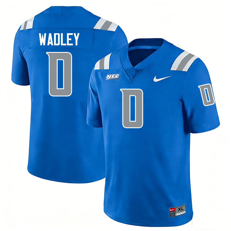 Central Connecticut Blue Devils #0 Donovan Wadley College Football Jerseys,Uniforms-Blue
